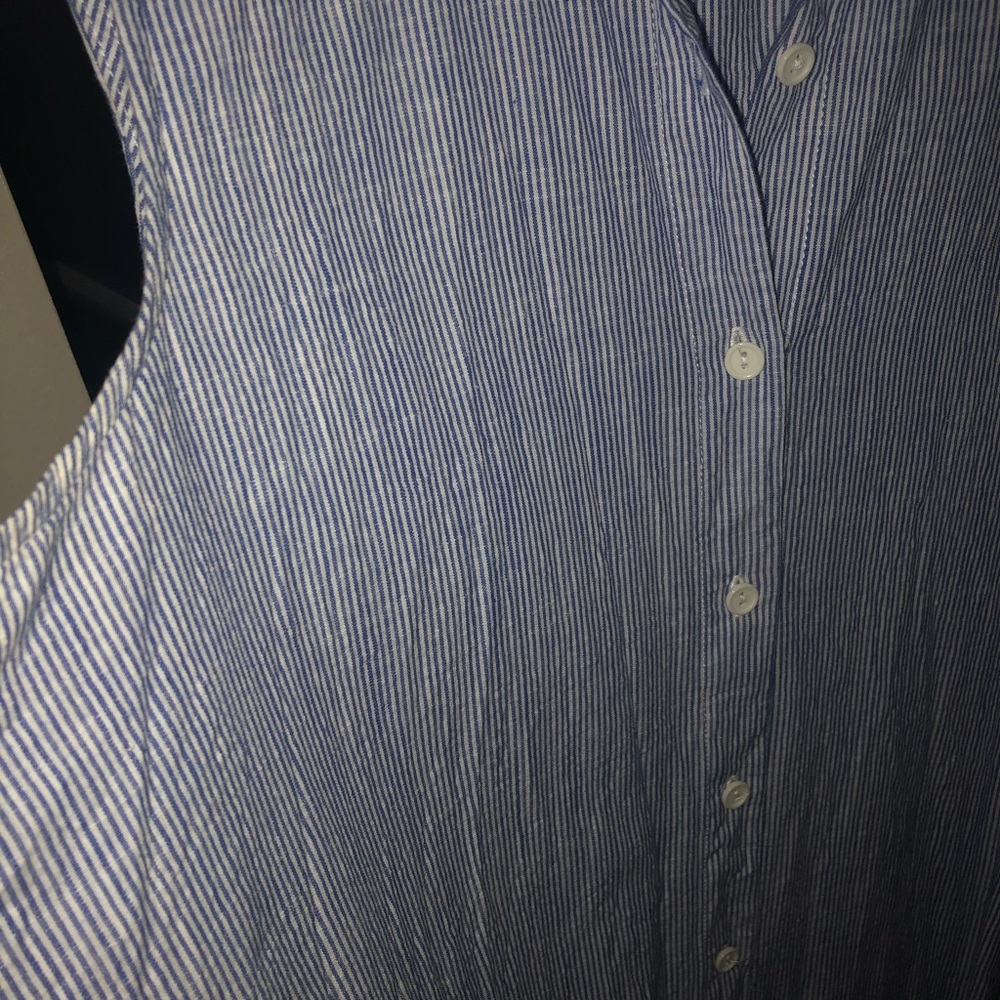 short button up dress, blue stripes, size M